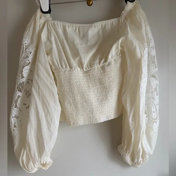 Farm Rio Off White Lace Embroidered Top size XS - Picture 7 of 7